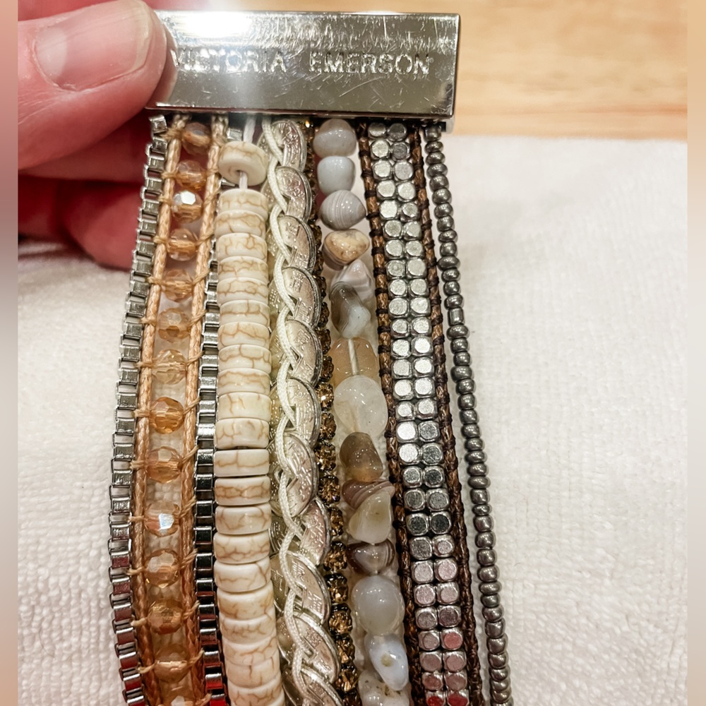 Victoria Emerson boho cuff size large, silver ends